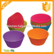 Varios colores Reutilizables Muffin de silicona Copas